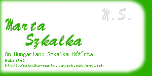 marta szkalka business card